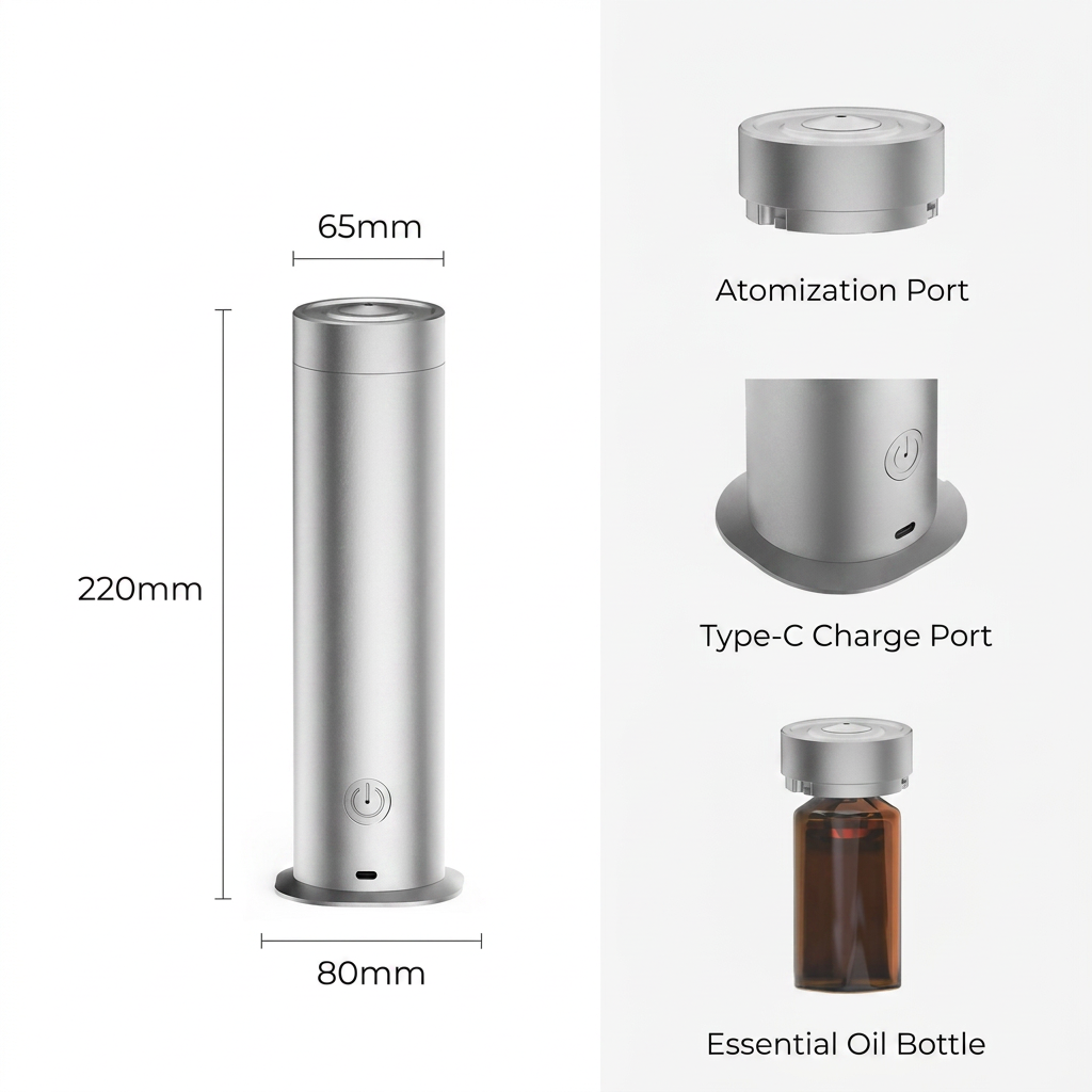 Homms Aluminum Aromatherapy Essential Oil Diffuser - Classic
